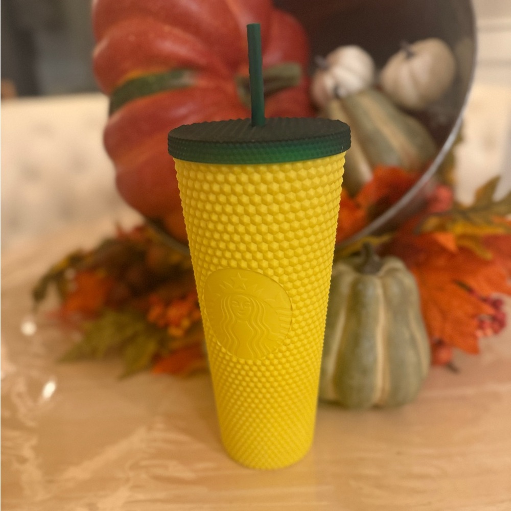 Starbucks Yellow Tumbler with Green Lid Hawaii special edition